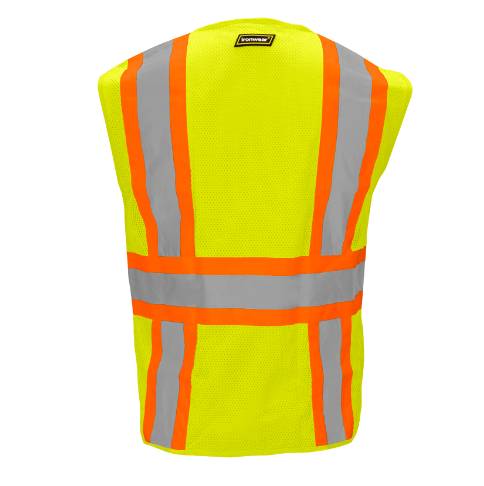 Lime/green Two Tone Stripes Ansi Class 2 Mesh Vest #2